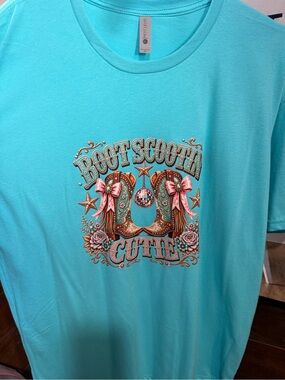 next Men's Turquoise Graphic 'Boot Scootin Cute' Tee